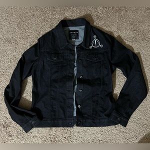 Panic! At The Disco Concert Jean Jacket Women's Black Stretch Denim - Size L